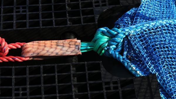 Attachment of fish farming nett